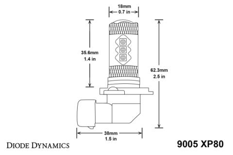 9005 XP80 LED Cool White Pair Diode Dynamics