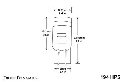 194 HP5 LED Natural White Short Single Diode Dynamics
