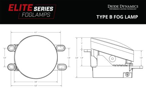 Elite Series Fog Lamps for 2013-2018 Lexus ES300h Pair Yellow 3000K Diode Dynamics