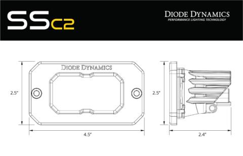 Stage Series 2 Inch LED Pod, Sport Yellow Flood Flush ABL Each