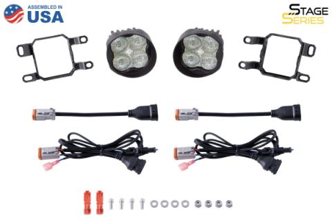 SS3 LED Fog Light Kit for 2010-2016 Toyota Sienna, Yellow SAE Fog Pro with Backlight