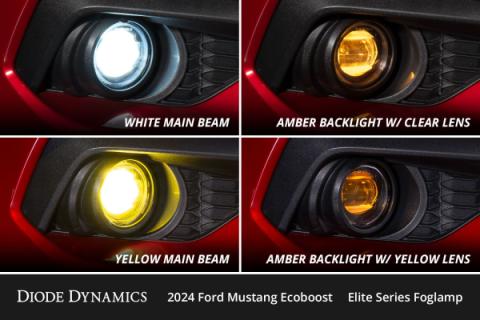 Elite Series Add-On Fog Lamp Kit for 2024 Ford Mustang EcoBoost White Diode Dynamics