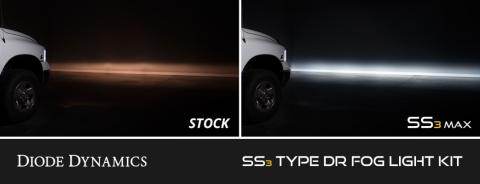 SS3 SAE/DOT Type DR Fog Light Kit Cool White (6000K) Max (38.5 watts) White SAE Fog Diode Dynamics