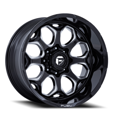Aluminum Wheels 22X10 Scepter FC862 BE 5 On 127 Gloss Black Milled 71.5 Bore -18 Offset Fuel Off Road Wheels