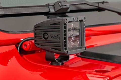 LED Light Kit Cowl Mount 2 Inch Spectrum Pair Jeep Gladiator JT/Wrangler JL (18-26) Rough Country
