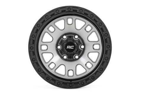 82 Series Wheel One-Piece Machined Semi Gloss Black 17x9 5x4.5 -12mm Rough Country
