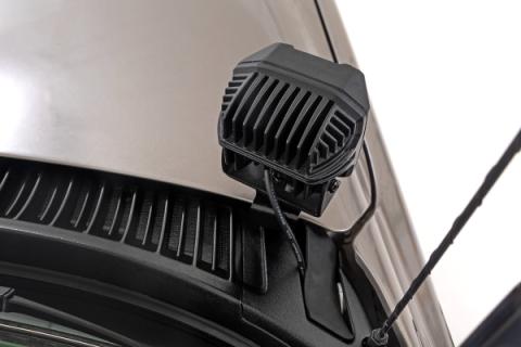 LED Light Kit Ditch Mount 2 Inch Black Pair Spot Chevy Silverado 1500 (99-06)/Tahoe (00-06) Rough Country