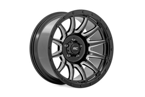 90 Series Wheel One-Piece Gloss Black w/machined spokes 20x9 6x5.5 0mm Rough Country
