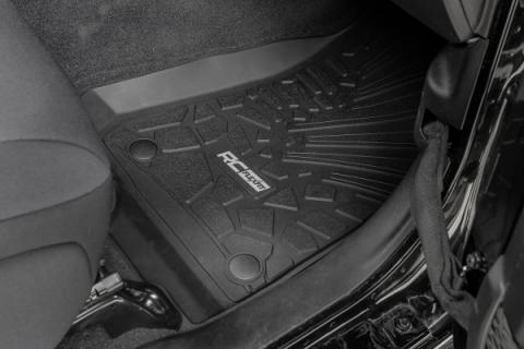 Flex Fit Floor Mats FR &amp; RR 4 Door Jeep Wrangler Unlimited 4WD (18-26) Rough Country