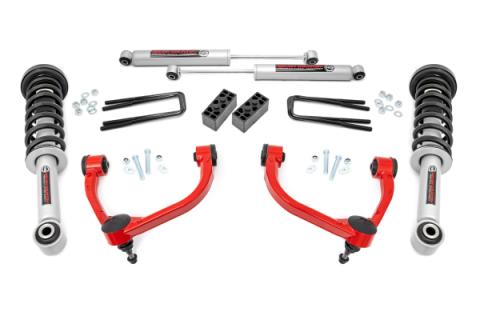3 Inch Lift Kit N3 Struts Red Ford F-150 4WD (2009-2013) Rough Country
