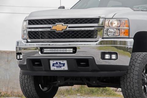 Chevrolet LED Fog Light Kit Black Series w/Amber DRL 11-14 Silverado 2500/3500HD Rough Country