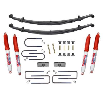 Suspension Lift Kit w/Shock 2.5 Inch Front/2 Inch Rear Lift Incl. Front Leaf Springs Front U Bolt Kit Front Bushing Kit Skyjacker
