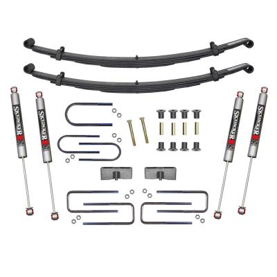 Suspension Lift Kit w/Shock M95 Performance Shocks 1.5-2 Inch Lift Incl. Front Leaf Springs Front/Rear U Bolt Kits Front Bushing Kit Rear Block Skyjacker