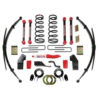 Class II Lift Kit 4-4.5 Inch Lift Includes Front Coil/Rear Leaf Springs Pitman Arm Bump Stops Rear U Bolts Vent Hose Steering Stabilizer Dual Shock Bracket 00-01 Dodge Ram 2500 00-01 Dodge Ram 3500 Skyjacker