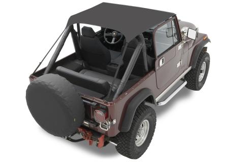 Jeep CJ7 Bikini Top Traditional Bikini Top For Jeep 1976-1986 CJ7 Black Crush Bestop