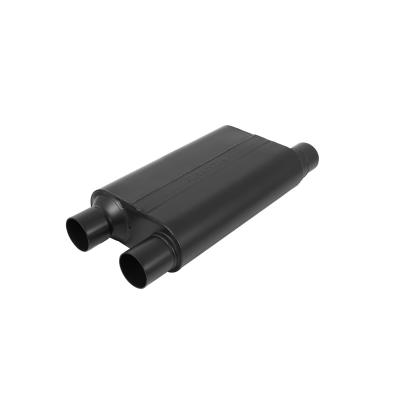 80 Series Chambered Muffler 80 Series Crossflow Stainless Steel 2.50 Offset In 2.50 Dual Out Aggressive Sound Flowmaster