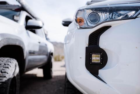 14-21 4Runner LED Fog Light Pod Replacements Brackets Kit 3X2 18W Amber Pods Cali Raised LED