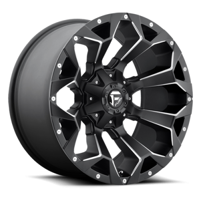 Aluminum Wheels 22X12 Assault D546 5 On 114.3/5 On 127 Matte Black/Milled 78.1 Bore -44 Offset 8 Spoke Fuel Off Road Wheels