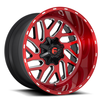 Aluminum Wheels 24X12 Triton D691 5 On 127/5 On 139.7 Candy Red Milled 87.1 Bore -44 Offset Mesh Spoke Fuel Off Road Wheels