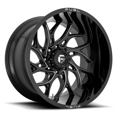 Aluminum Wheels 24X14 Runner D741 6 On 139.7 Gloss Black Milled 106.1 Bore -75 Offset Fuel Off Road Wheels