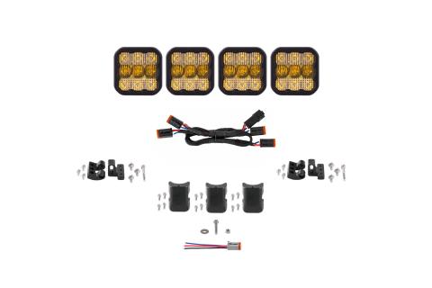 SS5 Sport Universal CrossLink 4-Pod Lightbar Yellow Combo Diode Dynamics