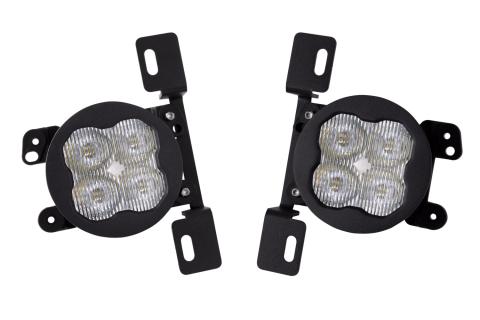 SS3 LED Fog Light Kit for 2007-2018 Jeep JK Wrangler White SAE Fog Max w/ Backlight Type MR Bracket Kit Diode Dynamics