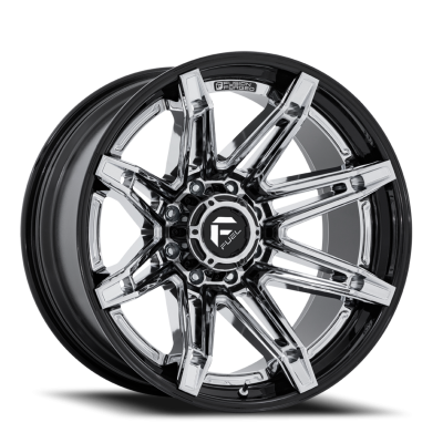 Aluminum Wheels 24X12 Brawl FC401PB 6 On 139.7 Chrome/Gloss Black Lip 106.1 Bore -44 Offset Fuel Off Road Wheels