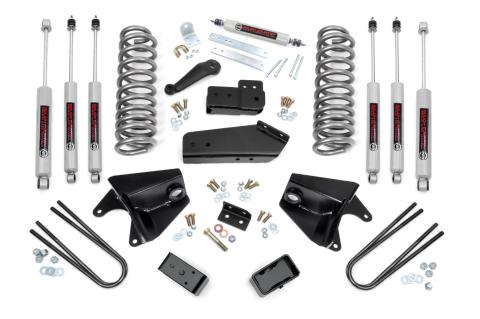 4 Inch Lift Kit Quad Front Shocks Rear Blocks Ford F-150 4WD (80-96) Rough Country