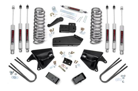 4 Inch Lift Kit Quad Front Shocks Rear Blocks Ford Bronco 4WD (80-96) Rough Country