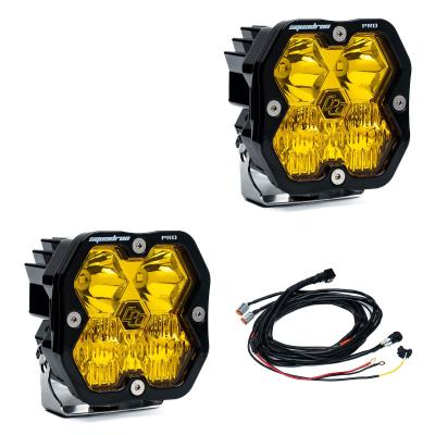 Squadron 2.0 Pro Black LED Auxiliary Light Pod Pair Universal Baja Amber Driving/Combo Baja Designs
