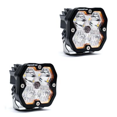Squadron 2.0 Sport Black LED Auxiliary Light Pod Pair (No Harness) Universal Clear Driving/Combo Baja Designs