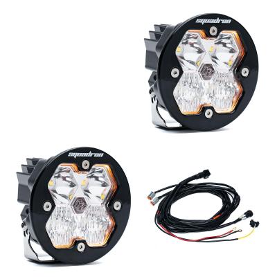 Squadron-R 2.0 Sport Black LED Auxiliary Light Pod Pair Universal Clear Driving/Combo Baja Designs