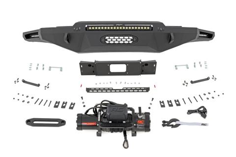 Hybrid Front Bumper 12000S Black LED w/ White DRL Toyota Tundra (22-26) Rough Country