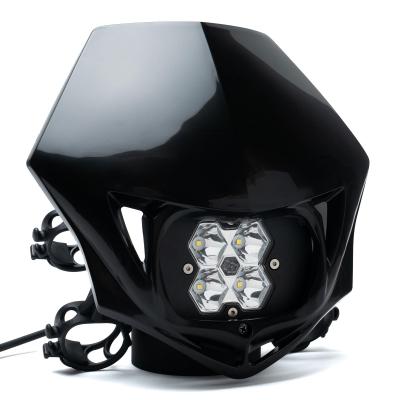 Squadron 2.0 Sport Motorcycle (D/C) LED Headlight Kit w/Shell Universal Black Spot Clear Baja Designs