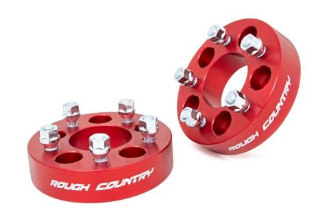 1.5 Inch Wheel Spacers Red 5 x 4.5 Bolt Pattern Pair 84-01 Cherokee XJ 86-92 Comanche MJ 87-95 Wrangler YJ 93-98 Grand Cherokee ZJ 97-06 Wrangler TJ Rough Country