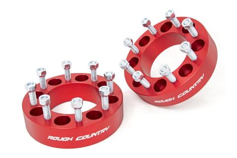 2 Inch Wheel Spacers Pair Red 94-11 4WD Dodge Ram 2500 94-11 4WD Dodge Ram 3500 Rough Country