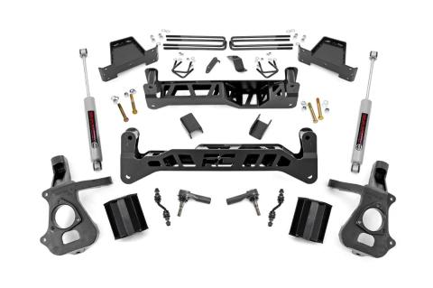 7 Inch Suspension Lift Kit w/N3 14-18 Silverado/Sierra 1500 2WD Aluminum/Stamped Steel Rough Country