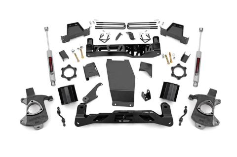 6 Inch Suspension Lift Kit w/N3 14-18 Silverado/Sierra 1500 4WD Aluminum/Stamped Steel Rough Country