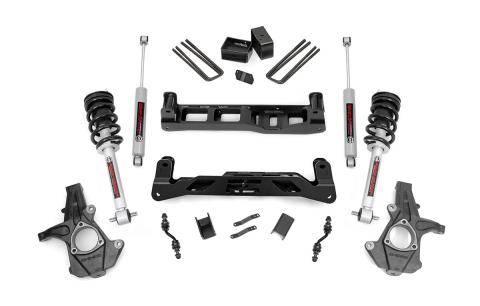 5 Inch Suspension Lift Kit w/N2.0 Shocks & Struts 14-18 Silverado/Sierra 1500 2WD Aluminum/Stamped Steel Rough Country