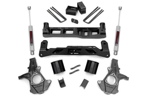 5 Inch Suspension Lift Kit w/N3 Shocks 07-13 Silverado/Sierra 1500 2WD Rough Country