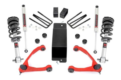 3.5 Inch Lift Kit UCA M1 Struts Red Silverado/Sierra 1500 (07-13) Rough Country