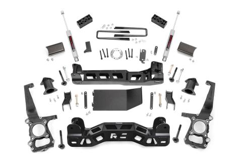 4 Inch Suspension Lift Kit Strut Spacers N3 Shocks 11-14 F-150 4WD Rough Country