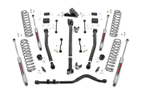 3.5 Inch Jeep Suspension Lift Kit Premium N3 Stage 2 Coils & Adj. Control Arms 18-20 Wrangler JL Rough Country