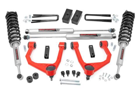3.5 Inch Lift Kit N3 Struts Red Toyota Tundra 2WD/4WD (2007-2021) Rough Country
