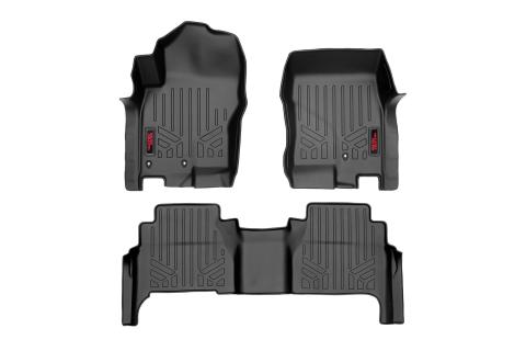 Heavy Duty Floor Mats Front/Rear-08-20 Nissan Frontier Crew Cab Rough Country