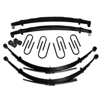 Lift Kit 8 Inch Lift For Use w/56 Inch Rear Springs Includes Front/Rear Leaf Springs Front/Rear U Blt Kits Bushing Kit 2 Inch Rear Blocks Brake Line Bracket 73-86 K10 Suburban 73-74 K15/K1500 Suburban Skyjacker