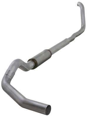 Turbo Back Exhaust For 00-03.5 Ford F250/F350 Superduty 7.3L 5 Inch Single Pass No Muffler Aluminum Diamond Eye