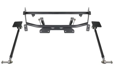 Bolt-On 4-Link For 1973-1974 Nova R-Joints Adjustable Upper Bars Fixed Lower Bars Bolt-On Cradle Axle Brackets And Hardware Powder Coated Black For Use W/ Shockwaves Or Coil-Overs Sold Separately Ridetech