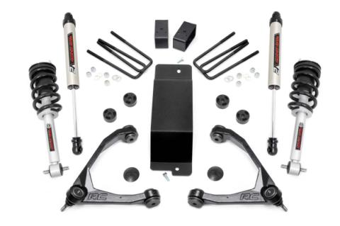 3.5 Inch Suspension Lift Kit Upper Control Arms N3 Struts &amp; V2 Monotube 14-16 Silverado/Sierra 1500 4WD Rough Country