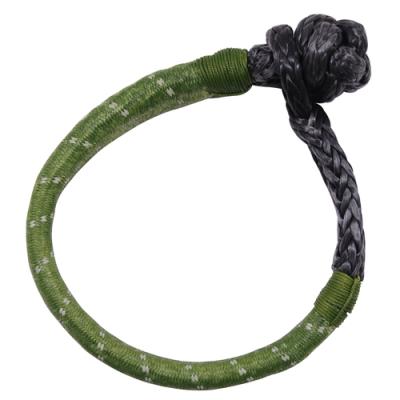 Abrasion Resistant Rope Shackle 10mm 30K BS 8 Inch Diameter Loop Reflective Bulldog Winch